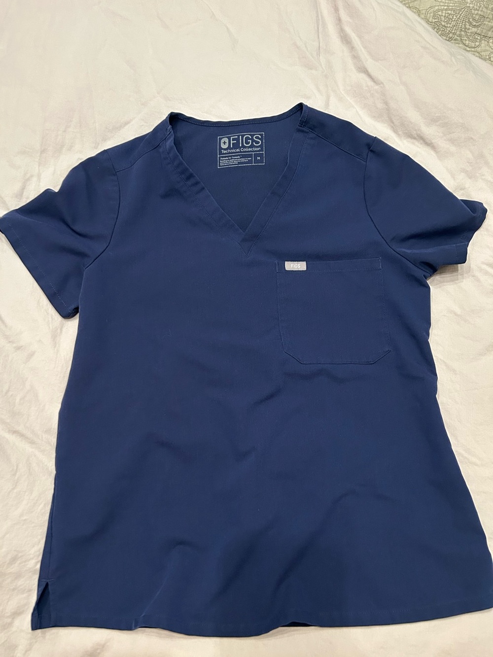 Figs Navy V-Neck Short Sleeve Scrub Top